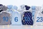 Mobile Preview: Adventskalender Säckchen aus Stoff - mit Glitzer-Zahlen